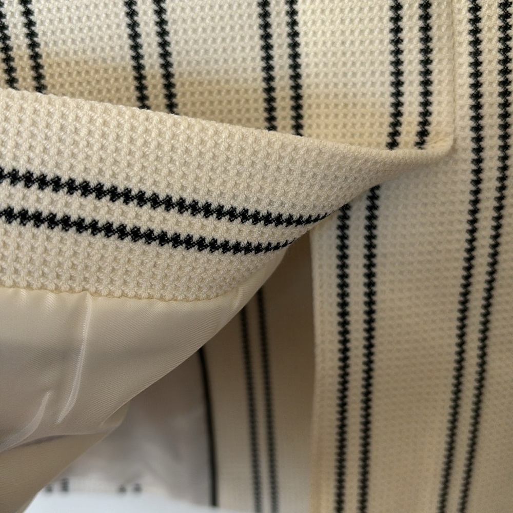 Talbots Lined Jacket White Navy Striped Beautifully Made Sz 6 PERFECT COND - Picture 7 of 9